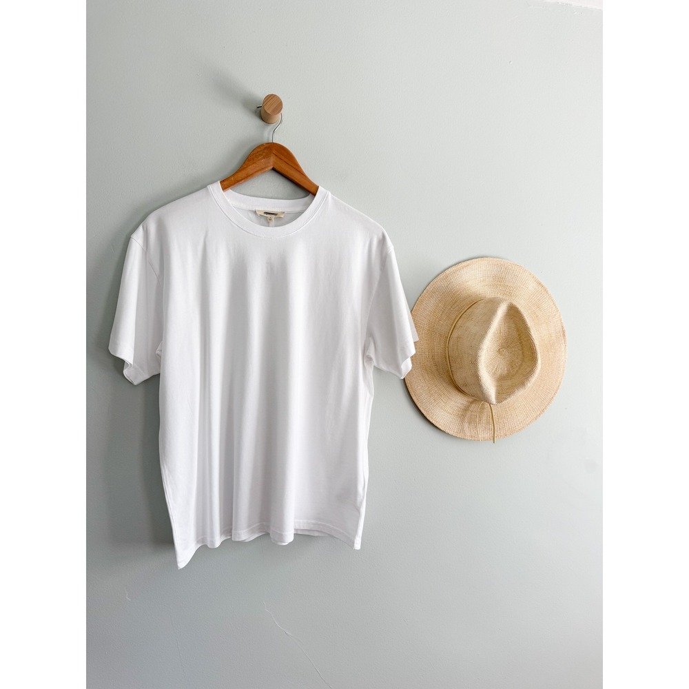 Madewell | NWT Relaxed Oversized Cotton Tee Eyelet White | Sz S - Picture 2 of 8